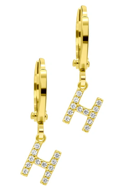 Shop Adornia Crystal Initial Drop Earrings In Gold-h