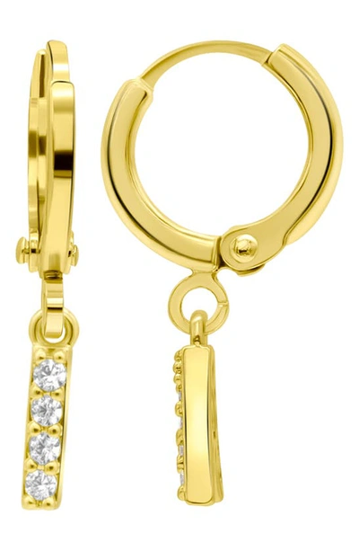 Shop Adornia Crystal Initial Drop Earrings In Gold-i
