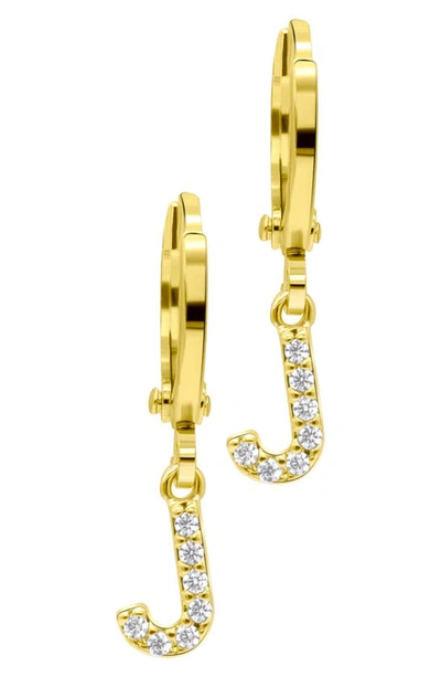 Shop Adornia Crystal Initial Drop Earrings In Gold-j