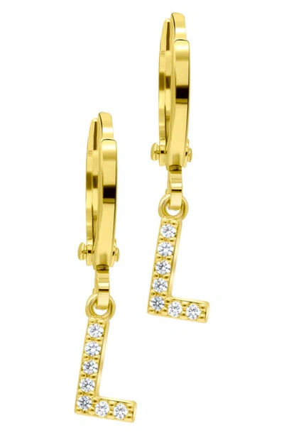 Shop Adornia Crystal Initial Drop Earrings In Gold-l