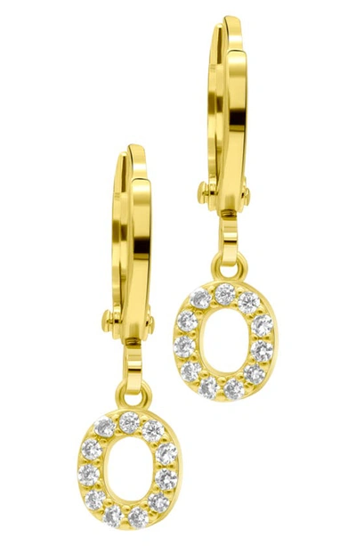 Shop Adornia Crystal Initial Drop Earrings In Gold-o
