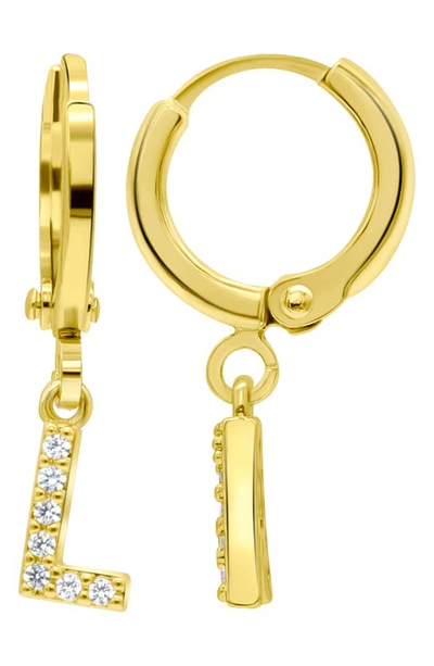 Shop Adornia Crystal Initial Drop Earrings In Gold-l