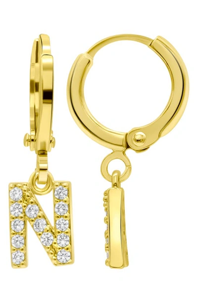 Shop Adornia Crystal Initial Drop Earrings In Gold-n
