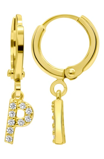 Shop Adornia Crystal Initial Drop Earrings In Gold-p