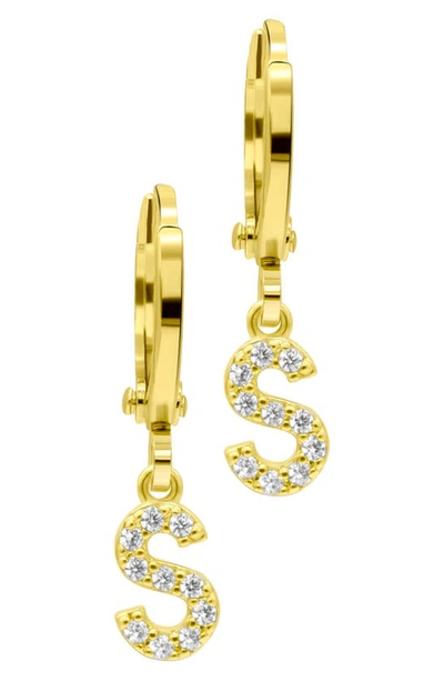 Shop Adornia Crystal Initial Drop Earrings In Gold-s