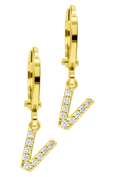 Shop Adornia Crystal Initial Drop Earrings In Gold-v