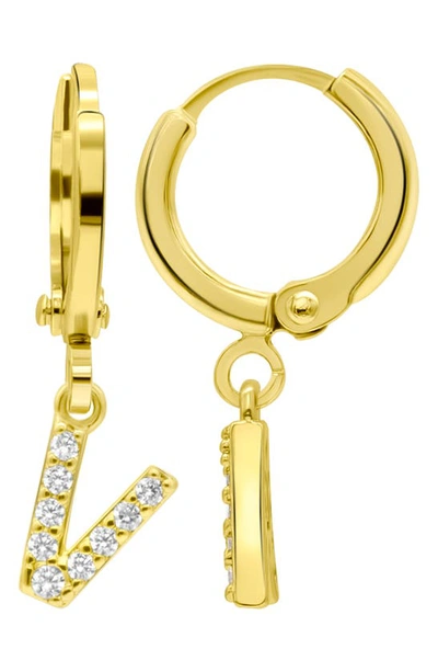 Shop Adornia Crystal Initial Drop Earrings In Gold-v