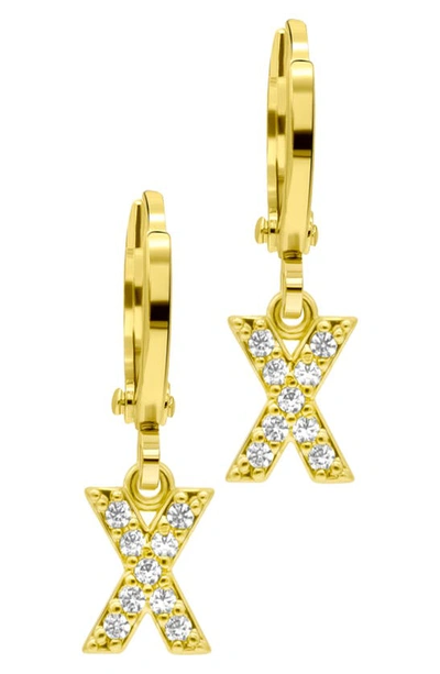 Shop Adornia Crystal Initial Drop Earrings In Gold-x