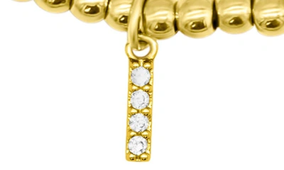 Shop Adornia Initial & Heart 2-pack Stretch Bracelets In Gold-i
