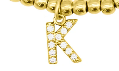 Shop Adornia Initial & Heart 2-pack Stretch Bracelets In Gold-k