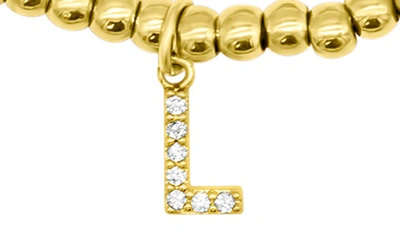 Adornia Initial & Heart 2-pack Stretch Bracelets In Gold-l