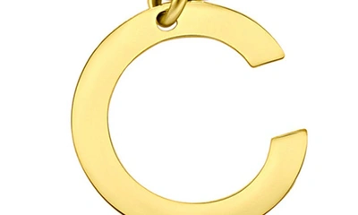 Adornia Initial Pendant Half Crystal Half Paper Clip Chain Necklace In Gold-c