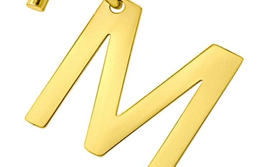 Adornia Initial Pendant Half Crystal Half Paper Clip Chain Necklace In Gold-m