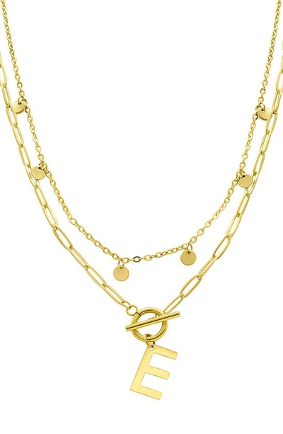 Adornia Initial Pendant Layered Chain Necklace In Gold-e