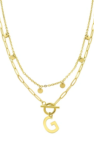 Adornia Initial Pendant Layered Chain Necklace In Gold-g