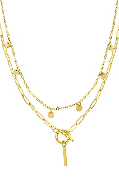 Adornia Initial Pendant Layered Chain Necklace In Gold-i