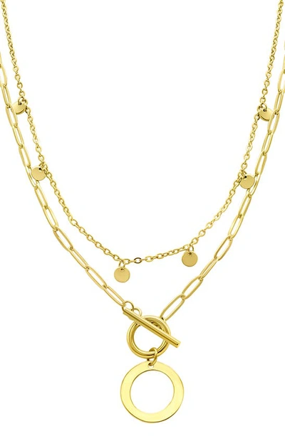 Adornia Initial Pendant Layered Chain Necklace In Gold-o
