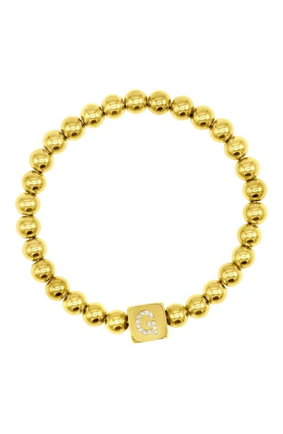 Shop Adornia Crystal Initial Stretch Bracelet In Gold-g