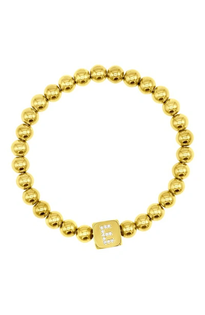 Shop Adornia Crystal Initial Stretch Bracelet In Gold-e