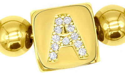 Adornia Crystal Initial Stretch Bracelet In Gold-a