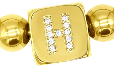 Adornia Crystal Initial Stretch Bracelet In Gold-h