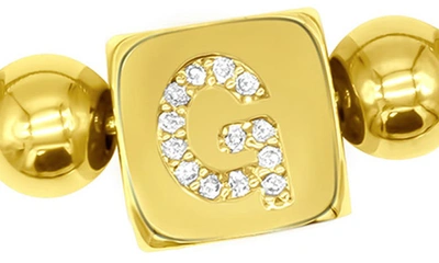 Adornia Crystal Initial Stretch Bracelet In Gold-g