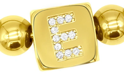 Adornia Crystal Initial Stretch Bracelet In Gold-e