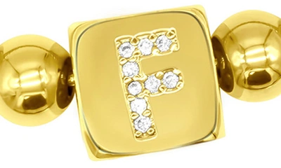 Shop Adornia Crystal Initial Stretch Bracelet In Gold-f