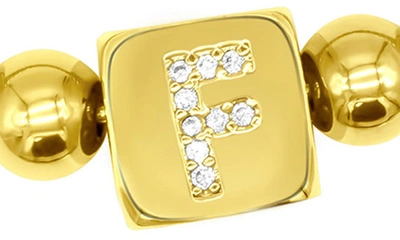 Adornia Crystal Initial Stretch Bracelet In Gold-f