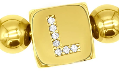 Adornia Crystal Initial Stretch Bracelet In Gold-l