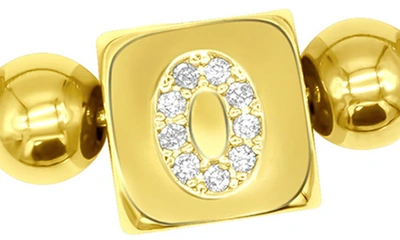Shop Adornia Crystal Initial Stretch Bracelet In Gold-o