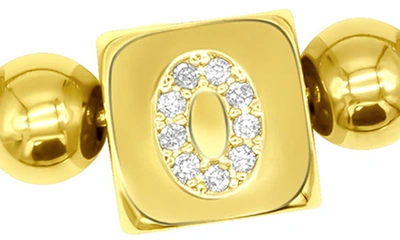 Adornia Crystal Initial Stretch Bracelet In Gold-o