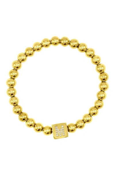 Shop Adornia Crystal Initial Stretch Bracelet In Gold-m