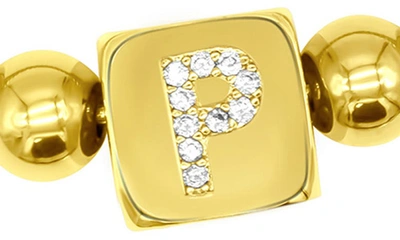 Shop Adornia Crystal Initial Stretch Bracelet In Gold-p