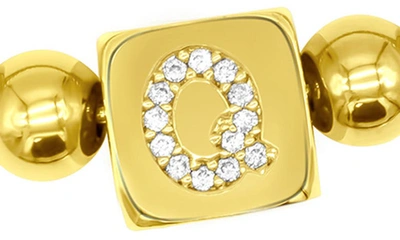 Adornia Crystal Initial Stretch Bracelet In Gold-q