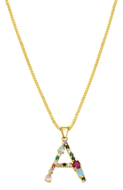 Adornia Cz Initial Pendant Necklace In Gold-a