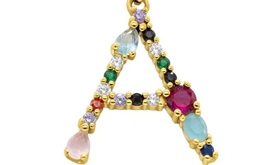 Adornia Cz Initial Pendant Necklace In Gold-a