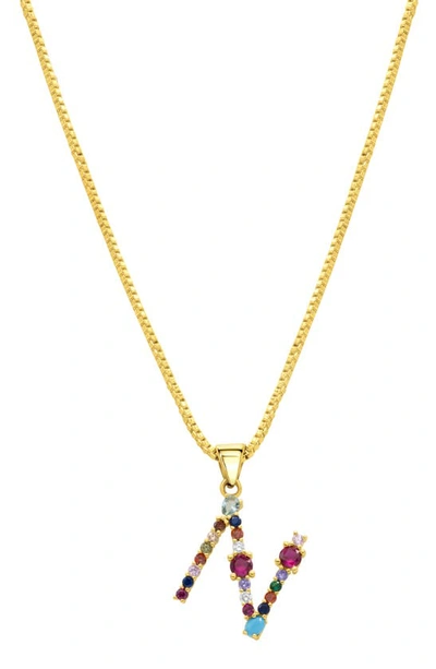 Adornia Cz Initial Pendant Necklace In Gold-n
