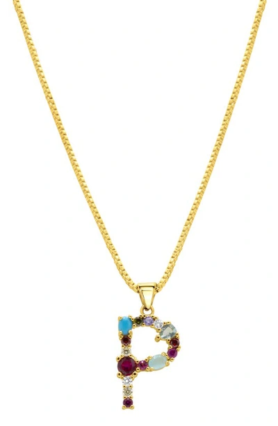 Adornia Cz Initial Pendant Necklace In Gold-p