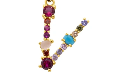 Adornia Cz Initial Pendant Necklace In Gold-v