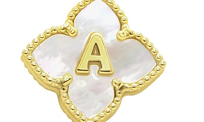 Shop Adornia Mother Of Pearl Initial Pendant Necklace In Gold-a