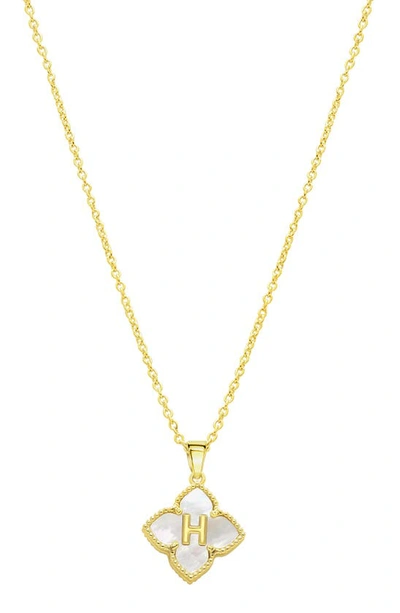 Shop Adornia Mother Of Pearl Initial Pendant Necklace In Gold-h