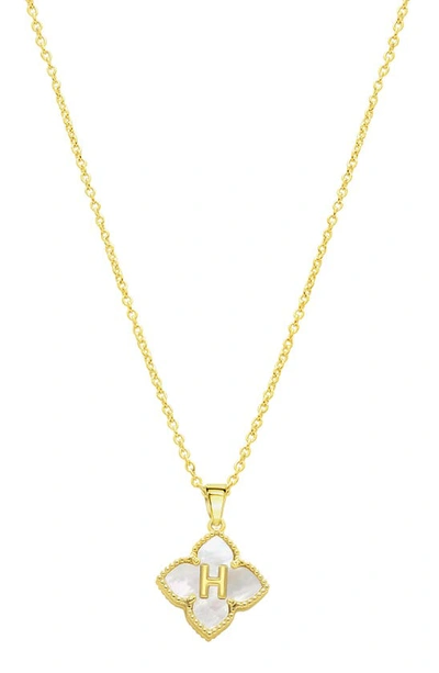 Adornia Mother Of Pearl Initial Pendant Necklace In Gold-h