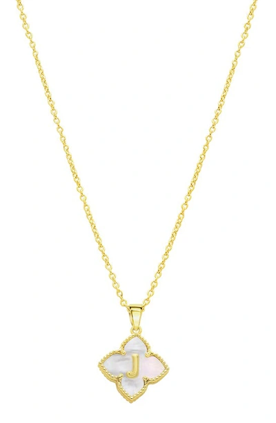 Shop Adornia Mother Of Pearl Initial Pendant Necklace In Gold-j