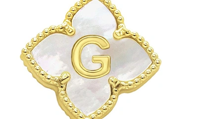 Adornia Mother Of Pearl Initial Pendant Necklace In Gold-g
