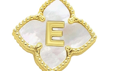 Adornia Mother Of Pearl Initial Pendant Necklace In Gold-e