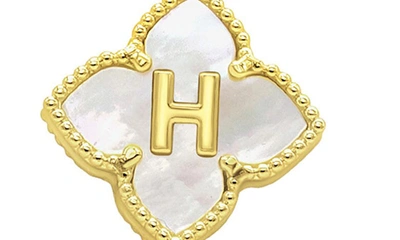 Adornia Mother Of Pearl Initial Pendant Necklace In Gold-h