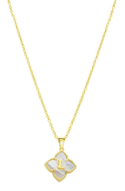 Shop Adornia Mother Of Pearl Initial Pendant Necklace In Gold-l