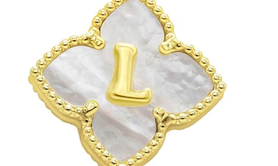 Adornia Mother Of Pearl Initial Pendant Necklace In Gold-l