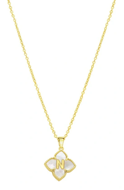 Shop Adornia Mother Of Pearl Initial Pendant Necklace In Gold-n